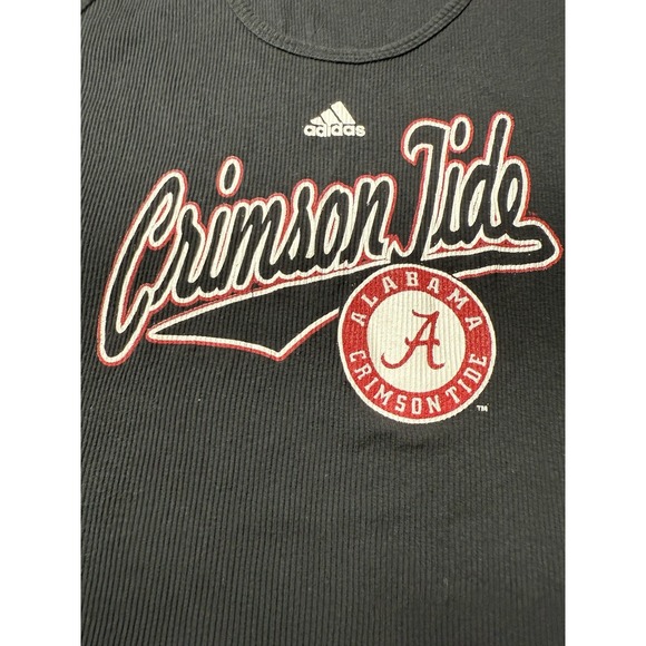 Adidas Alabama Crimson Tide Tank Top Womens Large Black Ribbed NCAA Graphic - Picture 3 of 7